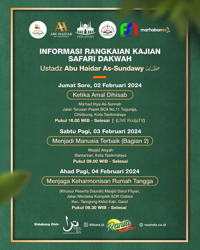 Informasi Rangkaian Kajian Safari Dakwah Yayasan Tarbiyah Sunnah