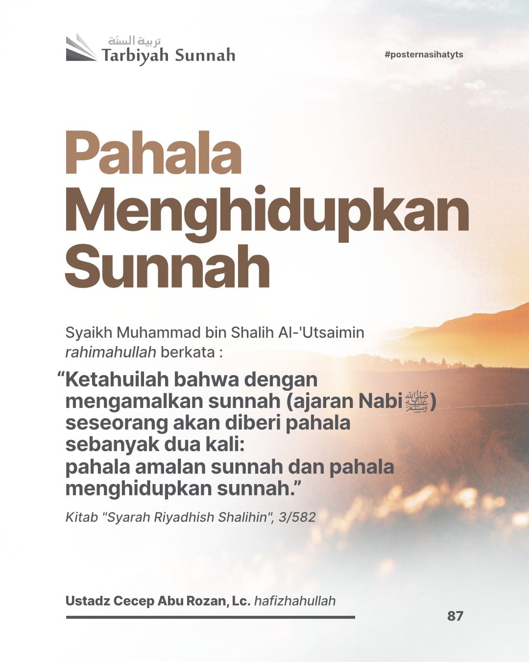 Pahala Menghidupkan Sunnah  – Poster Nasihat YTS
